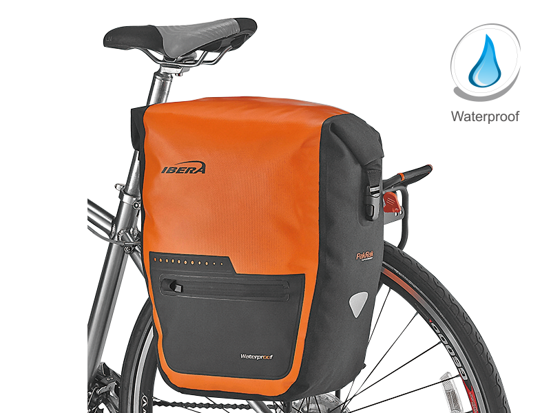 กระเป๋าแพนเนียร์ปลดเร็ว ขั้นเทพ IBERA PakRak Waterproof Panniers, 30ลิตร, IB-BA20-O กันน้ำ สีส้ม (ต่อคู่)