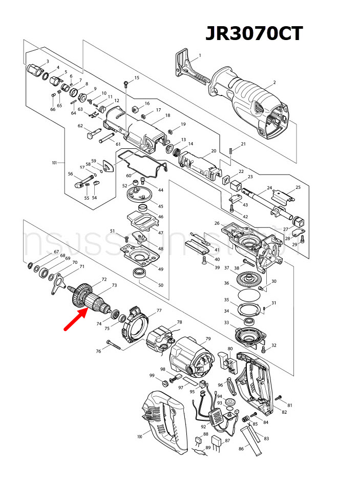 ทุ่น เลื่อยชักไฟฟ้า Makita มากีต้า JR3070CT (แท้) ##