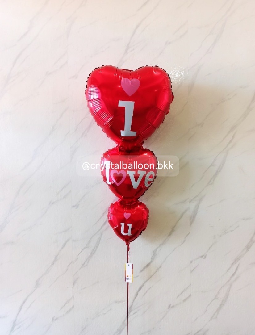 ลูกโป่ง Valentine's Day ฟอยล์หัวใจ ตั้งพื้น 1 ชิ้น สามารถเปลี่ยนสีลูกโป่งได้