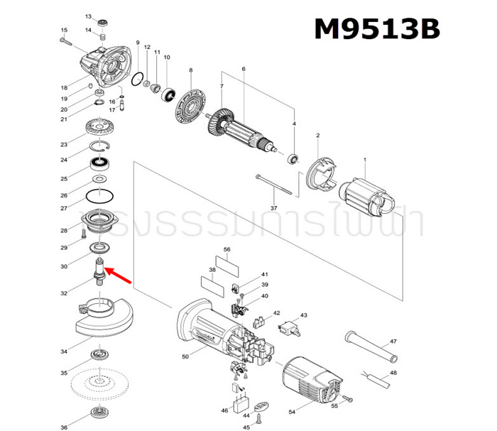 ฟิลคอยล์ เครื่องตัดแต่งกิ่งแบบไฟฟ้า Makita UH4261, UH4861, UH5261 Pn.621753-4 (แท้) ## (**)