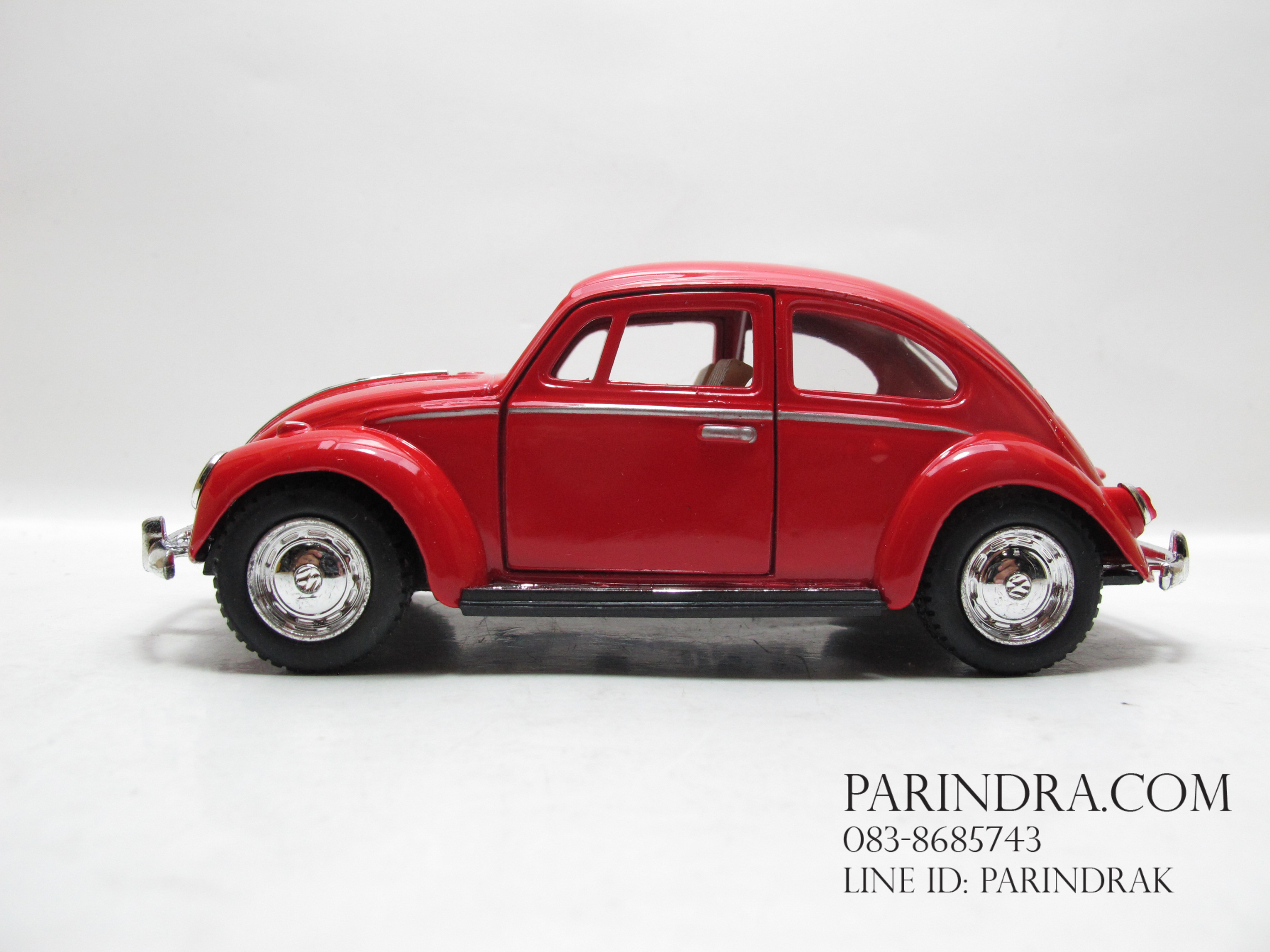โมเดลรถเหล็กรถเต่า Volkswagen 1967 อัตราส่วน 1:32 สีแดงสด