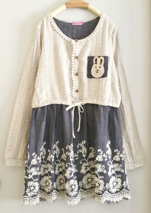 เสื้อ/เดรสผ้าฝ้ายนุ่มปักลาย
