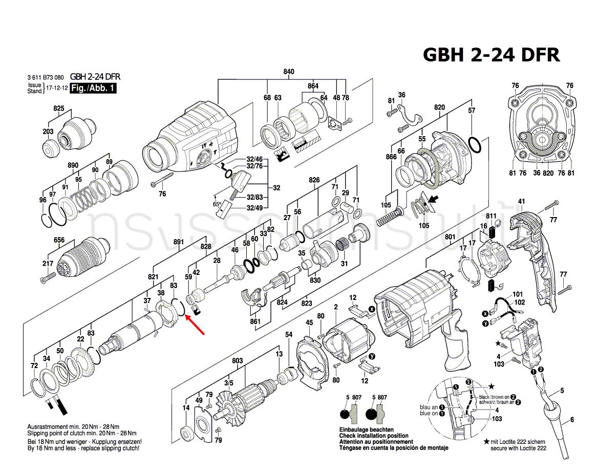 แหวนกันหลุด A22 DIN 7993 สว่านโรตารี่ Bosch บอช GBH 2-24 DFR [#83] Pn.1604601028 (แท้-สั่ง)
