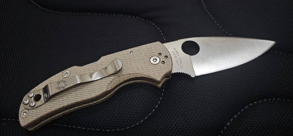 Spyderco Native 5 Lockback Knife Canvas Micarta (3" Satin CRU-WEAR)