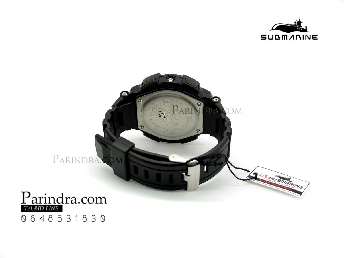 นาฬิกา US submarine TP1333M สีดำล้วน ขอบในขาว