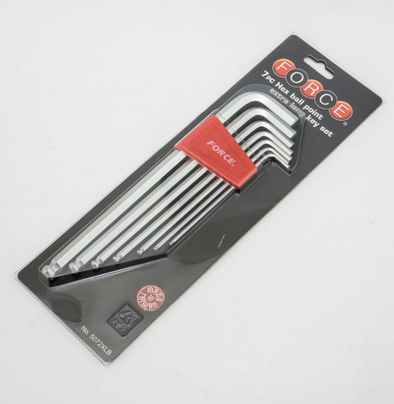 ประแจ แอล 6PT.หัวบอล ยาวพิเศษ (7ชิ้น) ฟอร์ซ (FORCE) Pn.5072XLB (แท้)## (*)