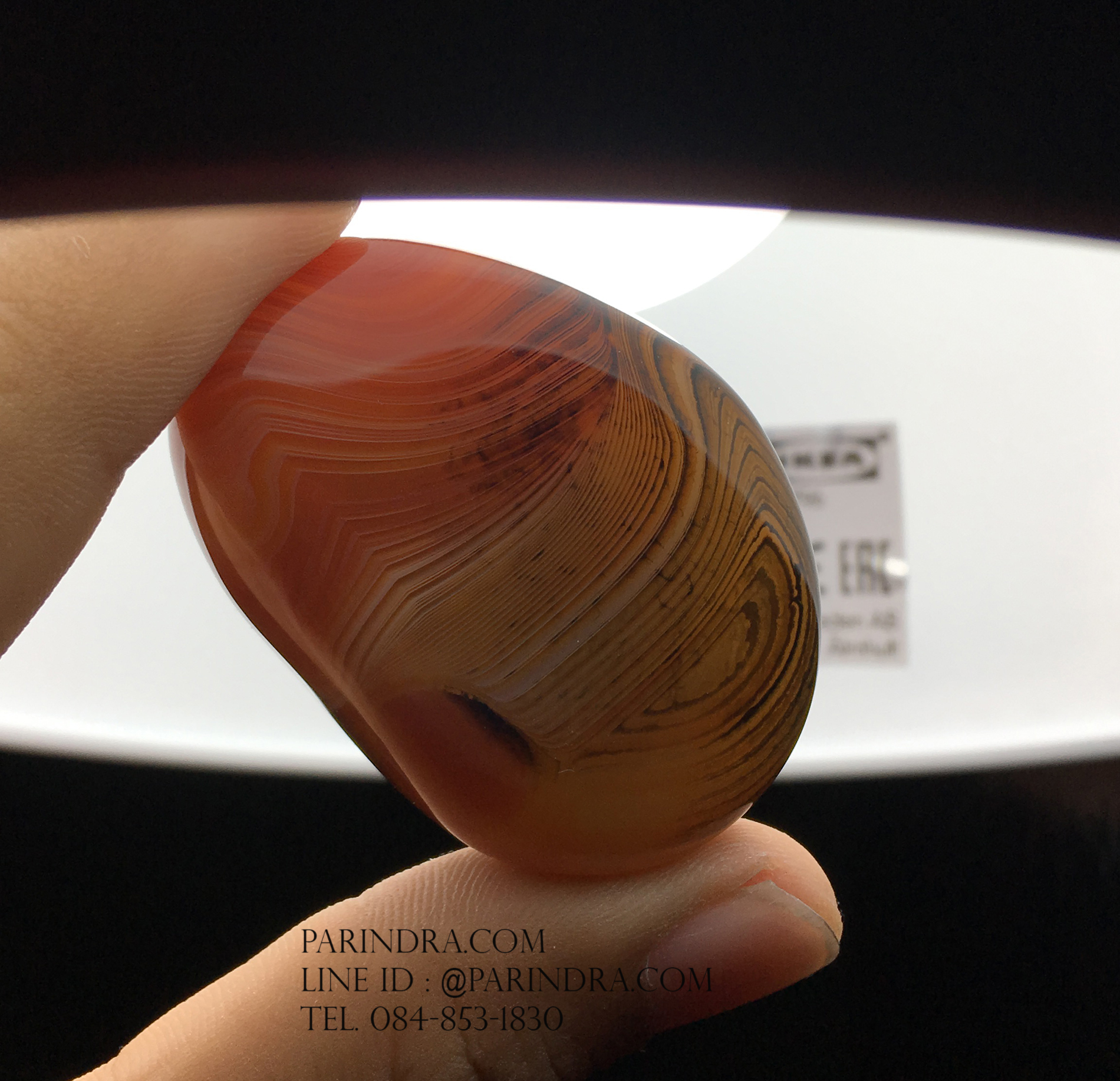 หินอาเกต AGATE แบบก้อน ลวดลายสีน้ำตาลส้ม AGT013