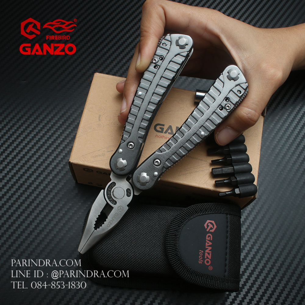 คีมอเนกประสงค์ Multi-Tools Ganzo รุ่น G105 สีเงินไทเทเนี่ยม ของแท้ 100%