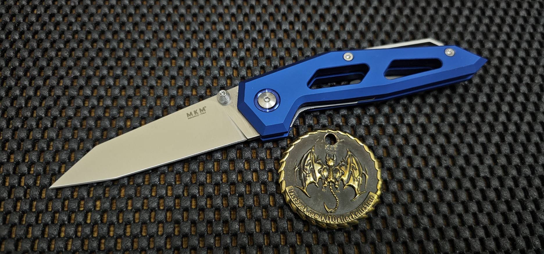 MKM Edge Liner Lock Knife Blue Aluminum (2.9" Satin) EGL-ABL