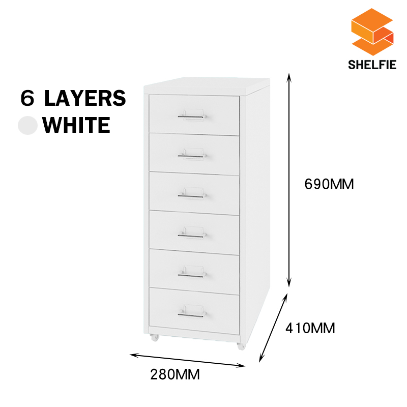 ตู้ลิ้นชักเหล็ก 6 ชั้น : ขนาด ส69cm x ก28cm x ล41 ซม.