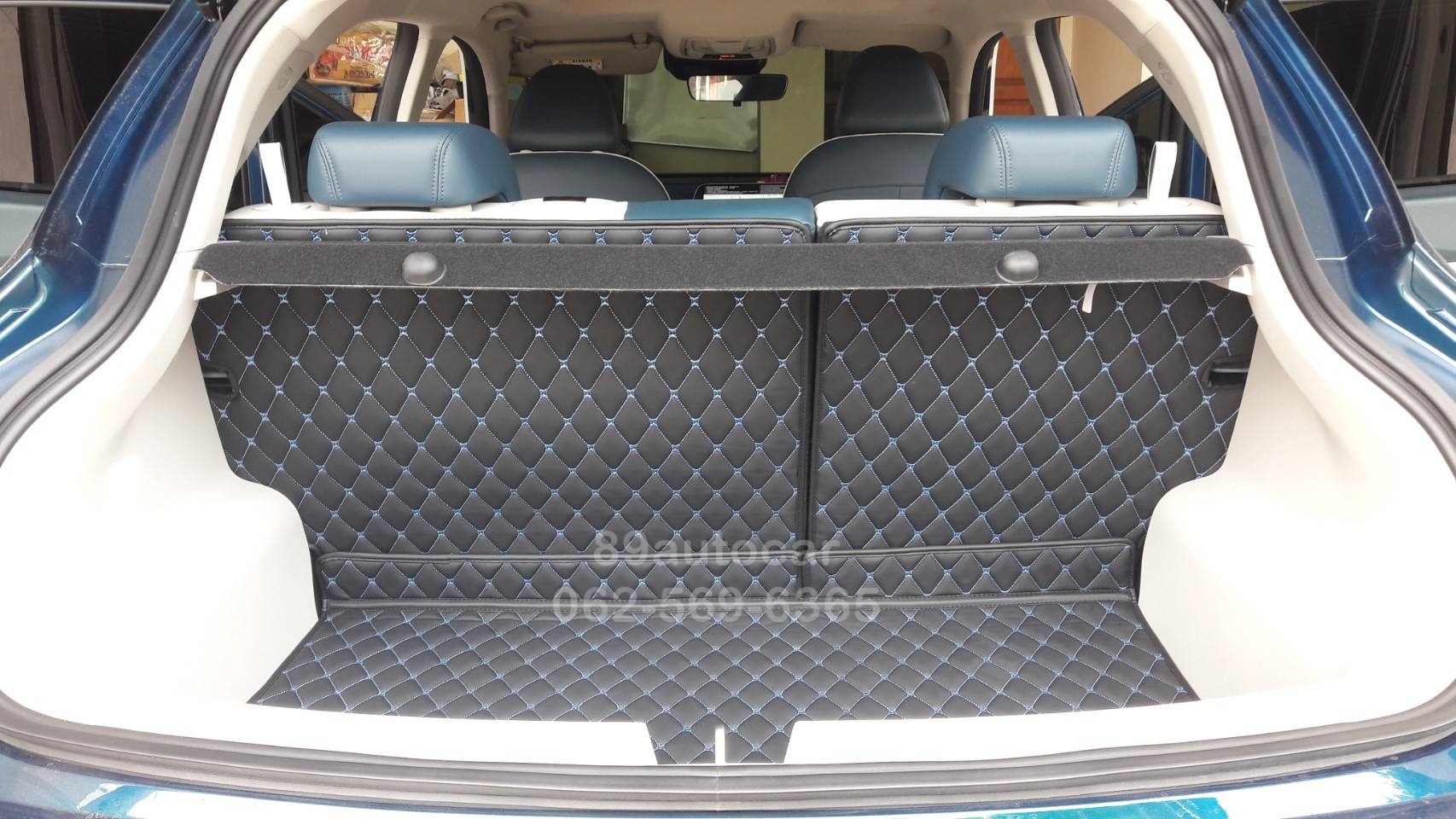 พรมปูพื้นรถยนต์ Ora Good Cat ปูพรม6D สีดำด้ายฟ้า เต็มคัน