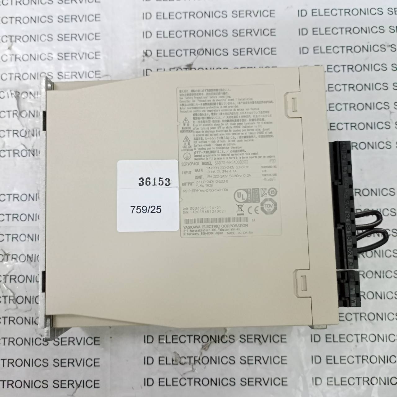 SGD7S-5R5A00B202 SERVO DRIVE " YASKAWA "