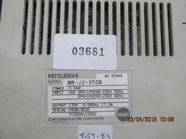 SERVO DRIVE " MITSUBISHI " รุ่น MR-J2-350B
