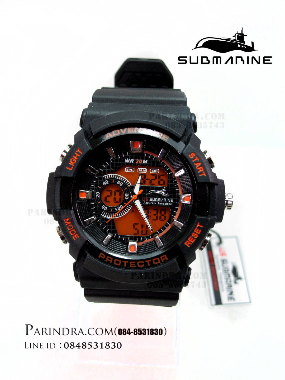 US submarine Protector รุ่น TP3147M สีดำตัดส้ม