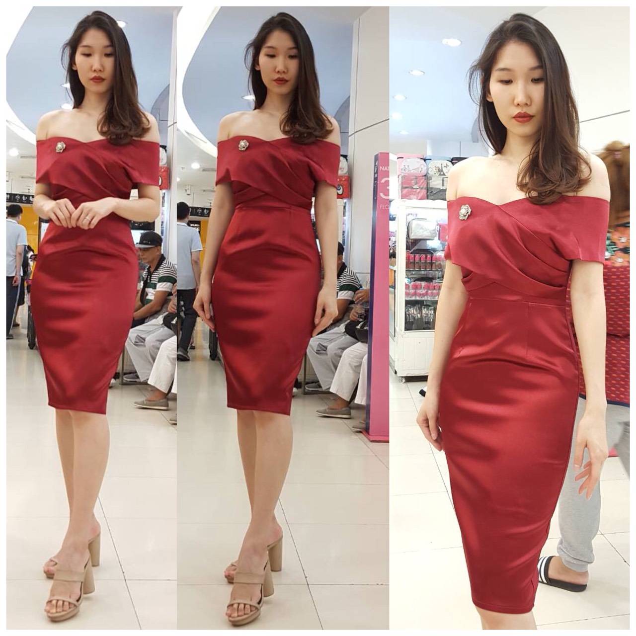 ชุดเพื่อนเจ้าสาว ชุดราตรีสั้น Lily - Cozy wrap top & pencil skirt