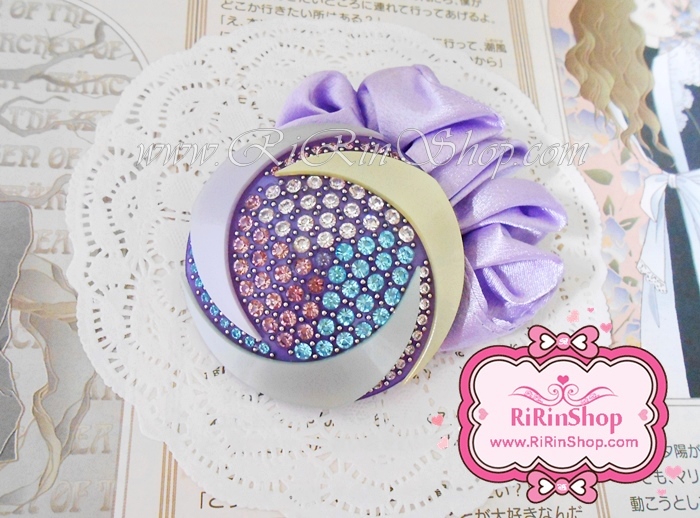 Rena chris โดนัทรัดผมเซลลูโลสทรงกลมแต่ง Swarovski หลากสี ( Purple )