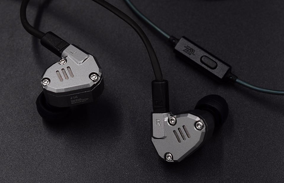 ขาย KZ ZS6 หูฟัง Hybrid 4 ไดร์เวอร์ (2DD 2BA) บอดี้อลูมีเนียม ถอดสายได้
