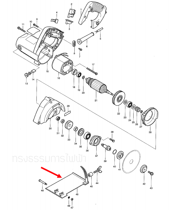ฐาน เครื่องตัด มาคเทค-Maktec MT410 [#46] Pn.165323-4 (แท้) ##
