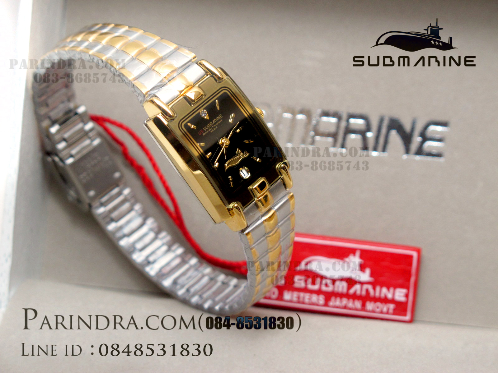 นาฬิกา U.S. submarine รุ่น S1014L สายสามกษตริย์หน้าปัดสีดำ
