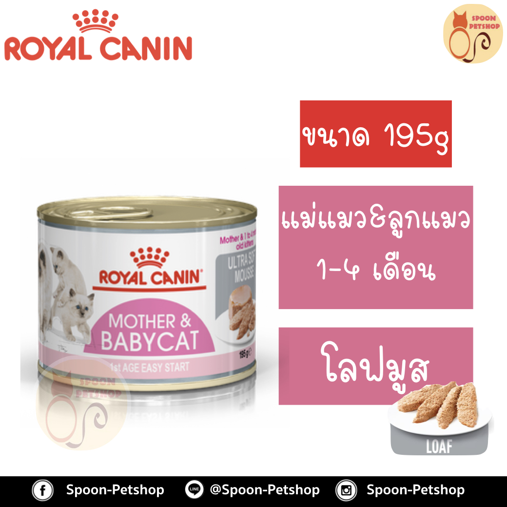 Royal Canin Mother & Baby Cat Instinctive อาหารแมว โรยัล คานิน แบบเปียก สำหรับลูกแมว 1-4 เดือน และแม่แมว 195g