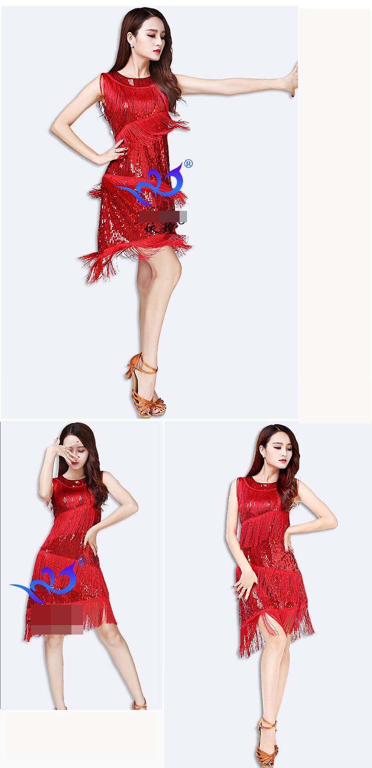 พร้อมส่ง ชุดเดรสสีแดง ชุดแดนซ์เซอร์ ลีลาศ แขนกุด งานสวย