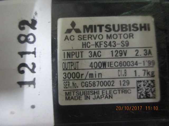 SERVO MOTOR “ MITSUBISHI ” รุ่น HC-KFS43-S9