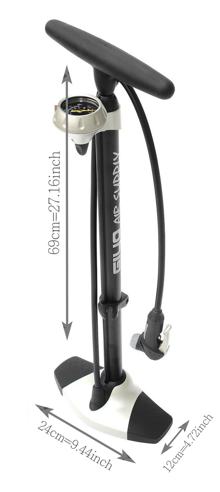 สูบตั้งพื้น GIYO GF-13 Floor Pumps with Air-release ด้ามอลู มีปุ่มปล่อยลม เบาแรง