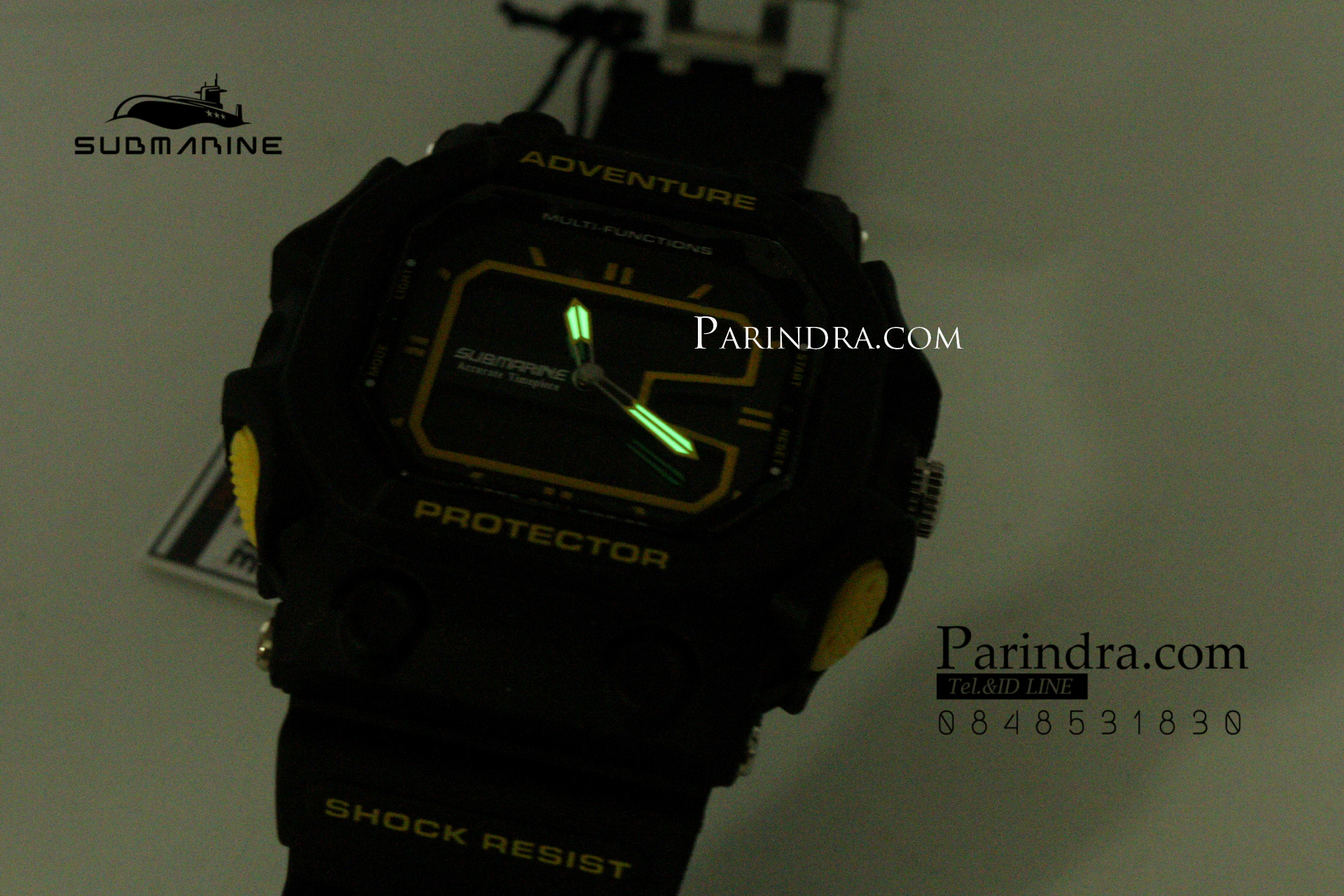 นาฬิกา US submarine รุ่น TP3134M สีดำตัดส้ม จอดำ