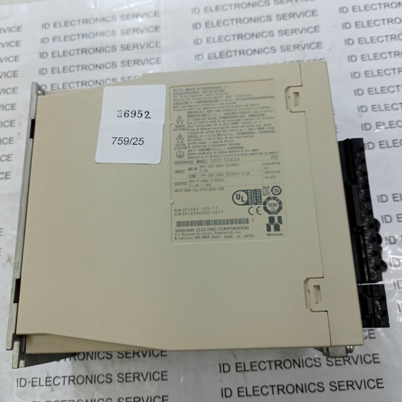 SGD7S-120A20A SERVO DRIVE " YASKAWA "