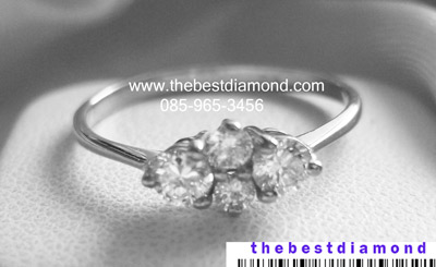 แหวนเพชรเม็ดกลม 4 เม็ดค่ะ หวานๆ เรียงเพชรน่ารักดีค่ะ ดูลงตัวดีคะ ชุปทองแท้ 24 K BR060