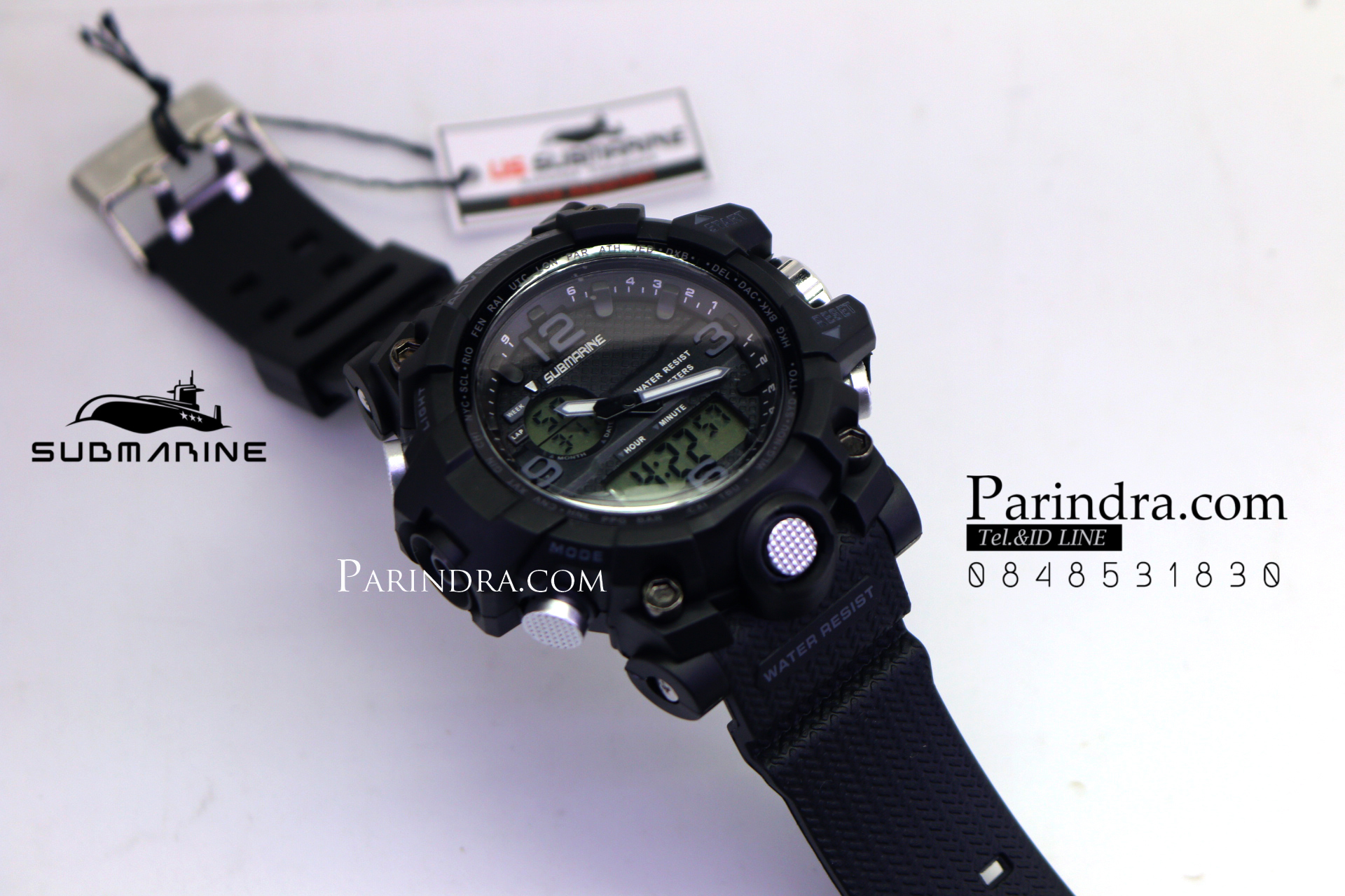 นาฬิกา US submarine TP3190M สีดำล้วน จอเทา