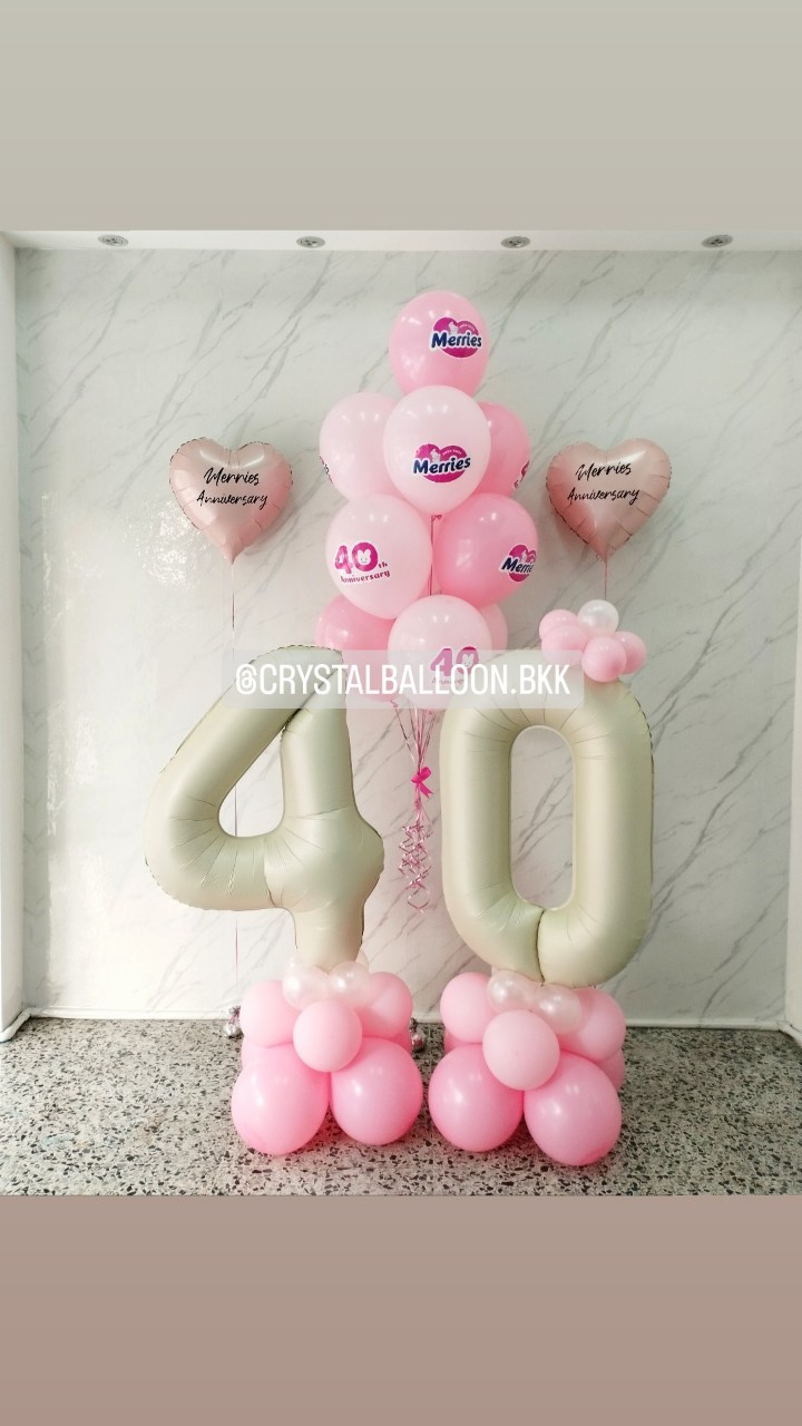 ลูกโป่ง เปิดงาน ช่อลูกโป่ง ช่อ 10 ลูก 1 ช่อ พร้อม ฟอยล์หัวใจ ขนาด 18" ตั้งพื้น/วางเดี่ยว 2 ชิ้น พร้อมตกแต่ง ฟอยล์ตัวเลข ขนาด 40" ตั้งฐาน 2 ชิ้น สามารถเปลี่ยนสีลูกโป่ง/เปลี่ยนข้อความ/เปลี่ยนสี-ฟอยล์ตัวเลขได้
