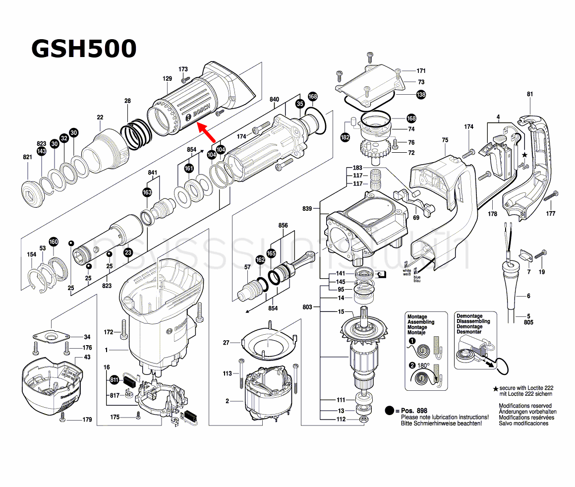 ปลอกปิด สกัดคอนกรีต Bosch บอช GSH 500 Pn.1619P10302 (แท้)##
