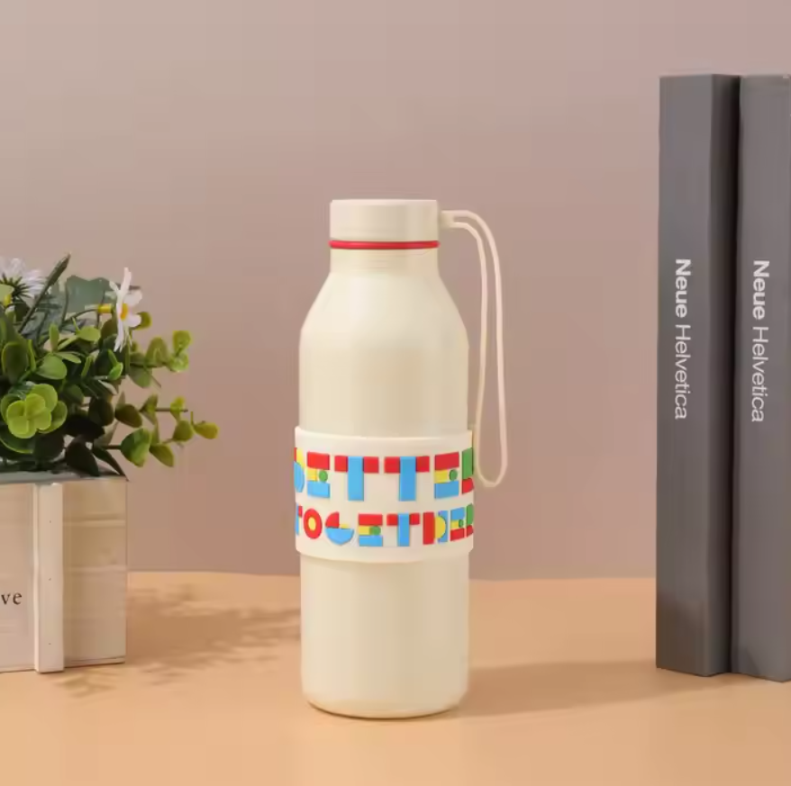กระบอกสแตนเลส ทรงขวด ฝาเกลียวหูหิ้วซิลิโคน รุ่น HW251 500 ml