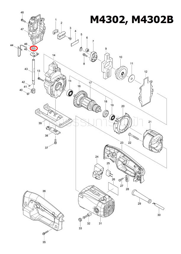 POLYURETHANE-SPONGE-SEAL จิ๊กซอว์ Maktec, Makita MT430, M4302, M4302B [#46] Pn.424175-5 (แท้) ##