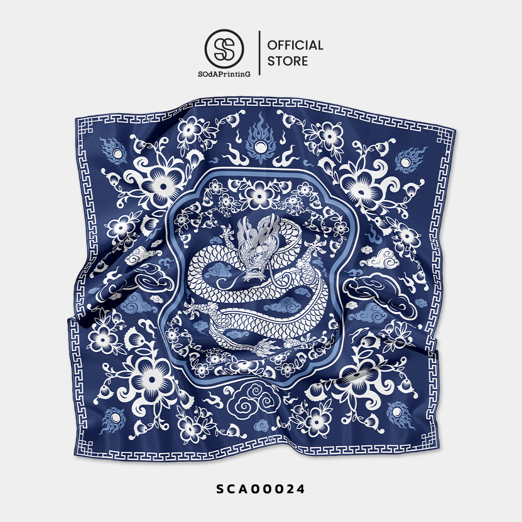 ผ้าพันคอพิมพ์ลาย ปีมังกร II รหัส SCA00021-SCA00024 #ผ้าพันคอ #SOdAPrintinG
