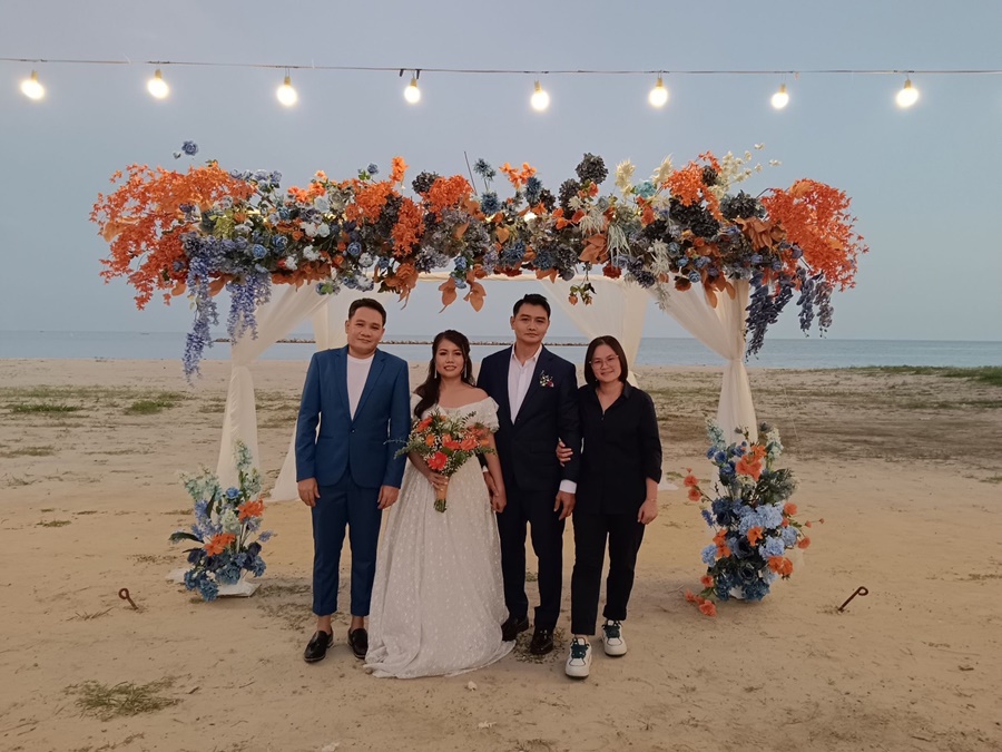 พร้อมเช่า ชุดสูทชาย สีฟ้าน้ำทะเล สไตล์เกาหลี (ไม่มีเสื้อกั๊ก)