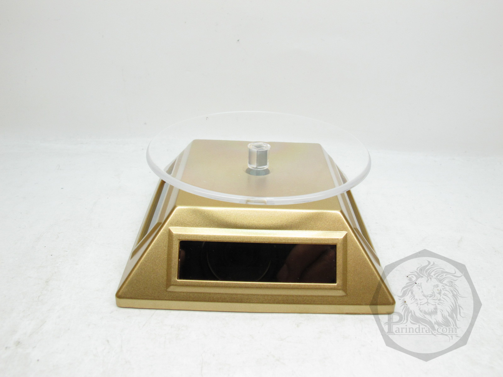 แท่นโชว์สินค้าแบบหมุน จานหมุน แท่นหมุน ถาดหมุน พลังงานแสงอาทิตย์ สีทอง