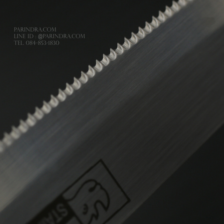 RHINO BRAND NO.535S มีดหั่นสเต็ก ปลายมน ด้ามไม้น้ำตาลแดง (ของแท้)