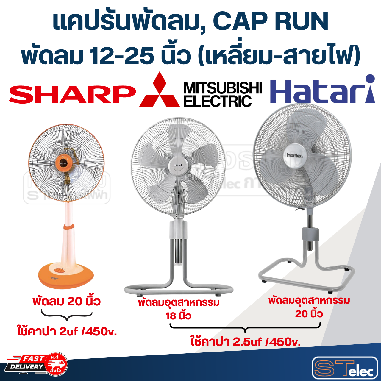 แคปรันพัดลม, CAP RUN พัดลม 12-25 นิ้ว