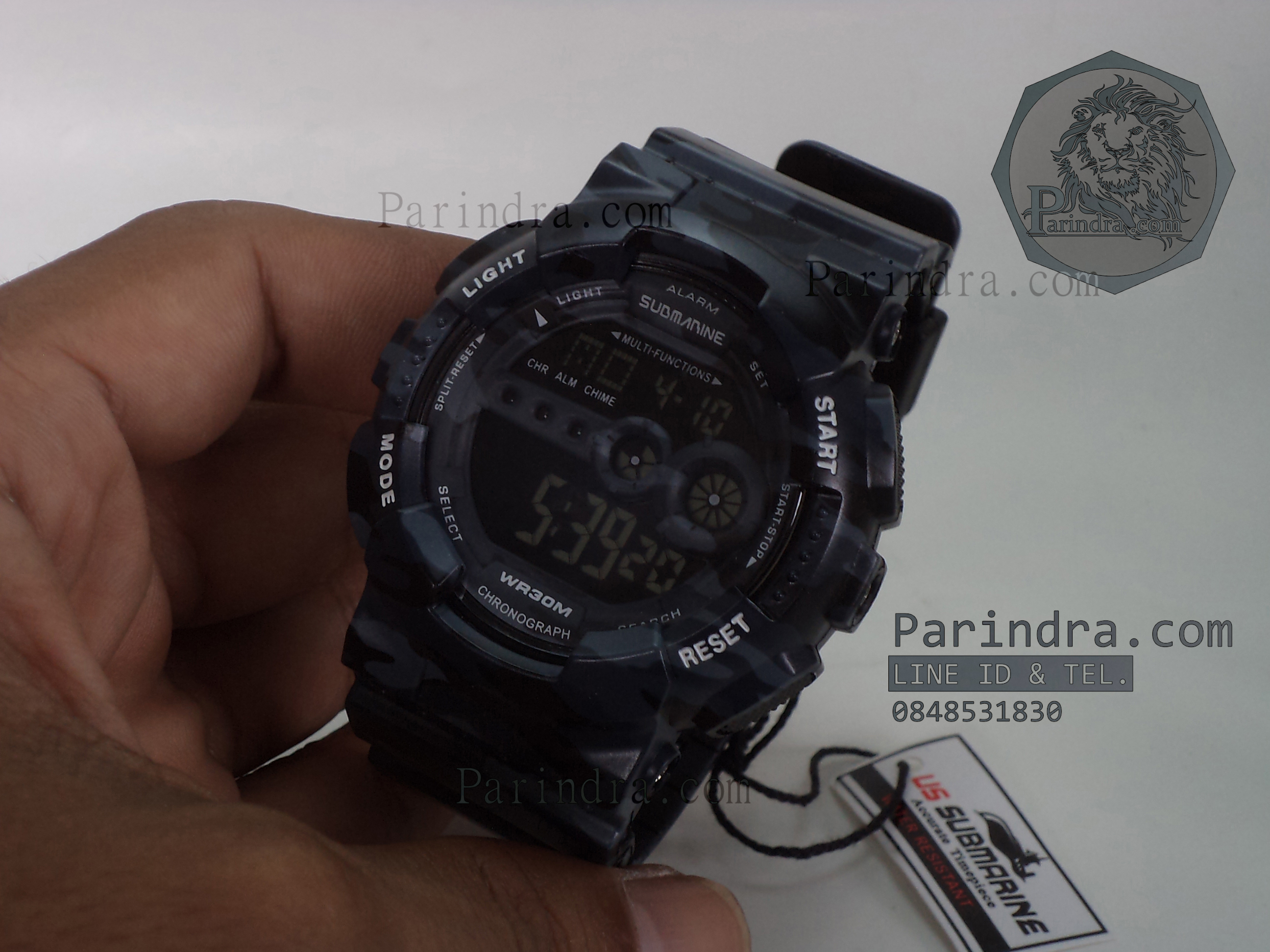 นาฬิกา US submarine รุ่น TP1340M (Military) สีลายพรางทหารสีเทาเข้มๆ หน้าปัดพื้นดำ