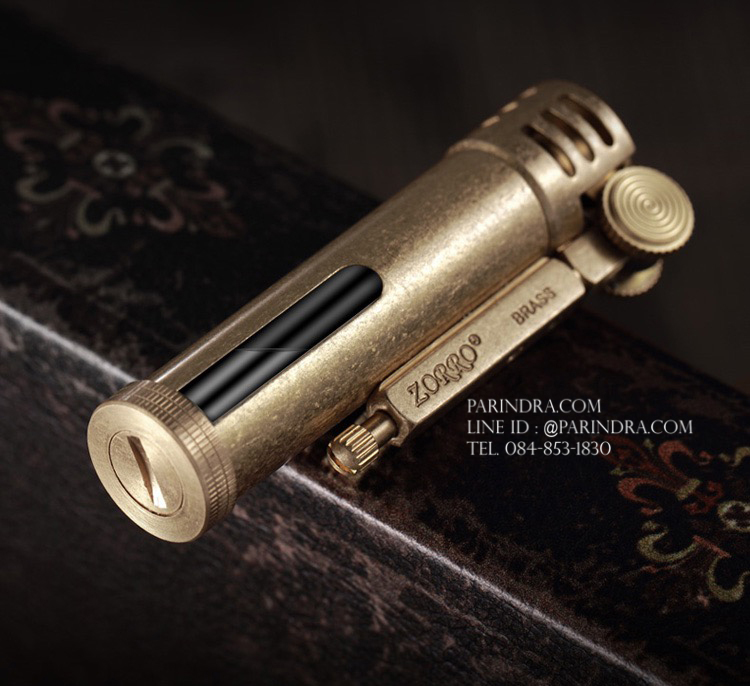 ไฟแช็กน้ำมัน ZORRO Premiun Lighter 556 ทองเหลืองทั้งตัว