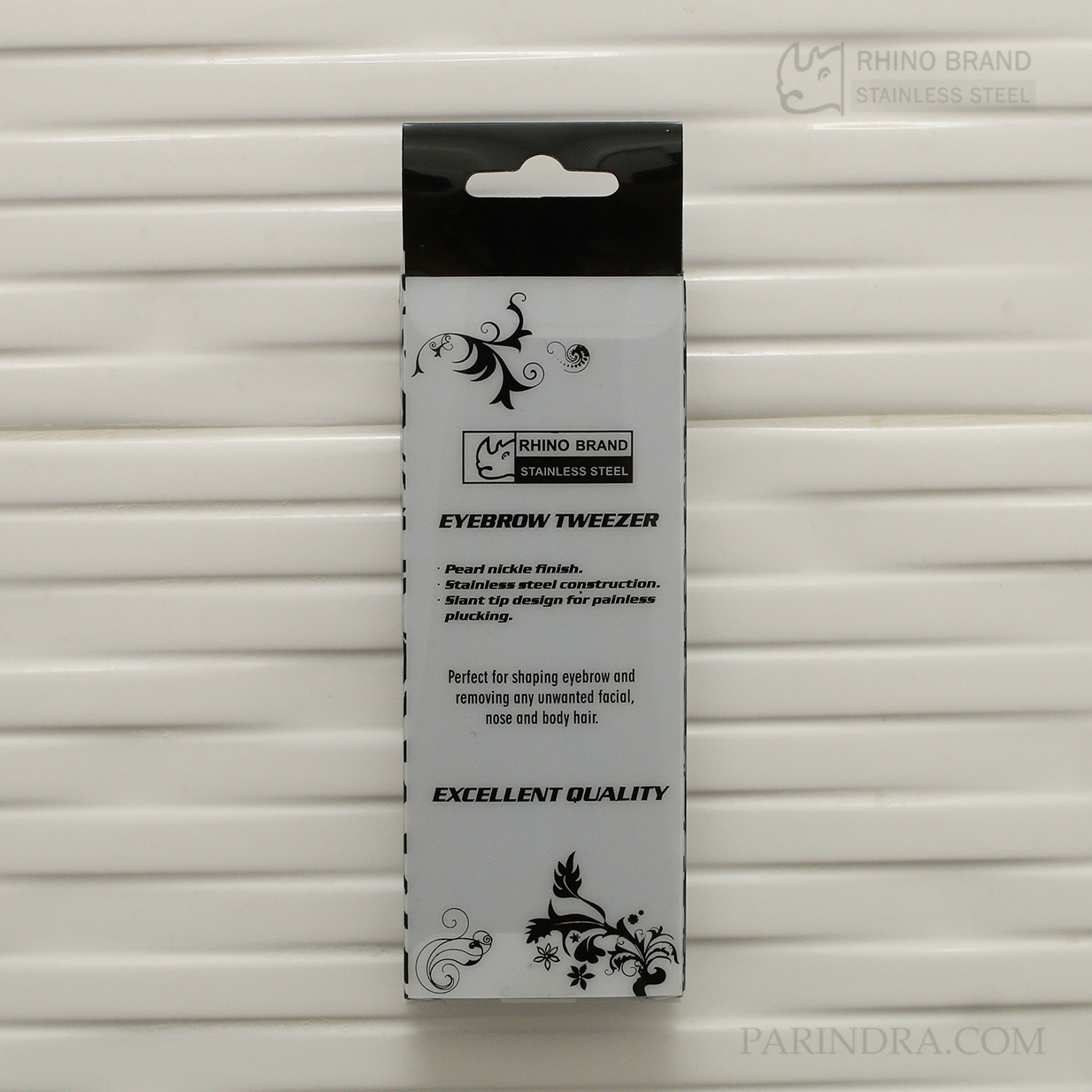 แหนบ RHINO BRAND No.S62 PEARL NICKLE FINISH แหนบสีไข่มุกนิคเกิล (ของแท้)