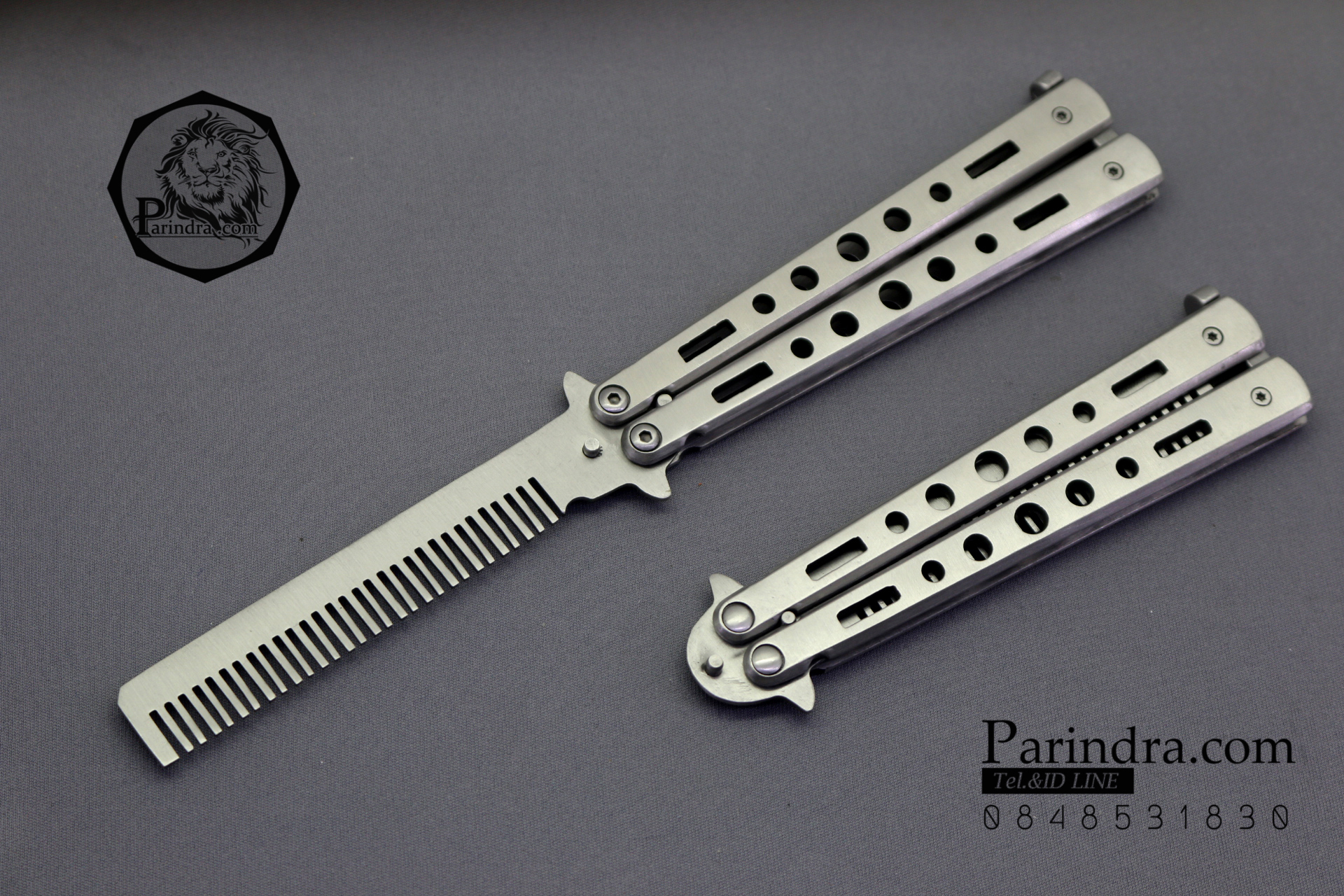 มีดบาลีซอง Balisong มีดควง มีดปีกผีเสื้อใบเป็นหวีสีแสตนเลส ขนาด 9 นิ้ว BLA016