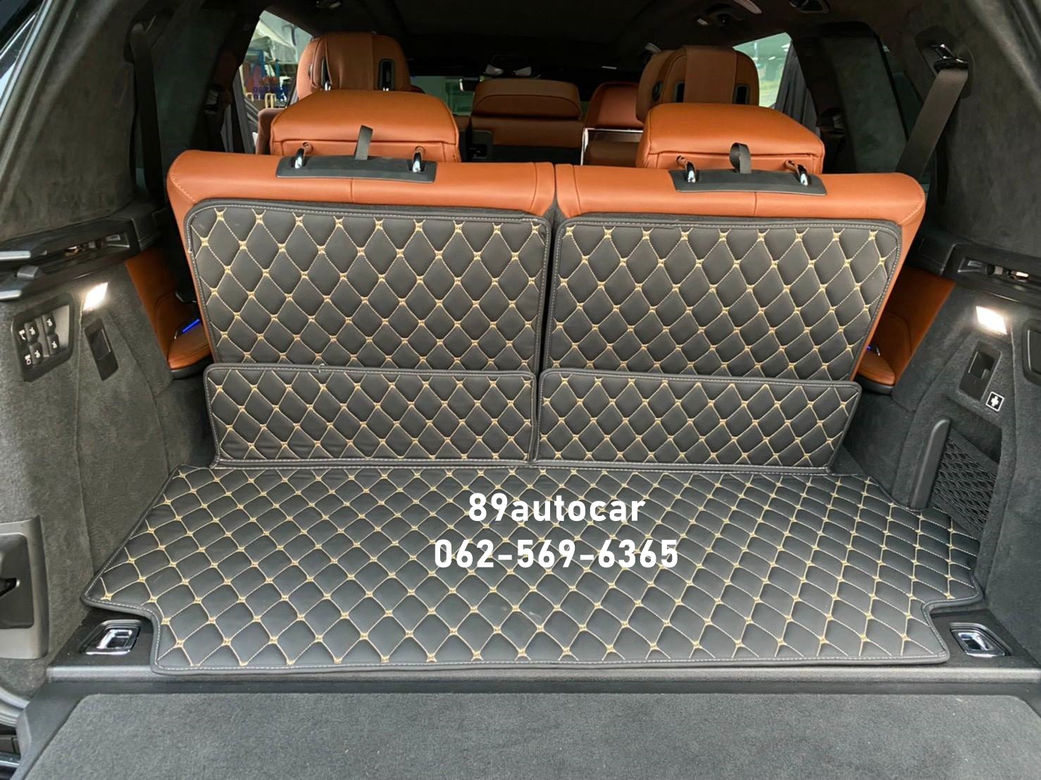 ขายพรมรถยนต์ BMW X7 2020 ปูพรม7D สีดำด้ายทอง + พรมดักฝุ่น สีเทา เข้ารูป เต็มคัน