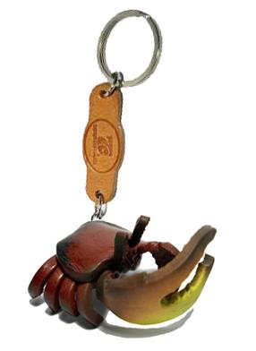 พร้อมส่ง พวงกุญแจหนังแท้ Handmade รูปปู