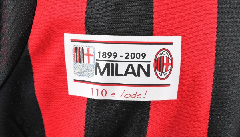 อาร์มสัญลักษณ์ ฟุตบอล สโมสรเอซี มิลาน - '1899-2009 MILAN 110 e lode*' ที่ระลึกการครบรอบ 110 ปี สโมสร PLAYER SIZE ใหม่ / AC MILAN Football Club PLAYER SIZE Commemorative Football Patch/Badge - '1899-2009 MILAN 110 e lode*' 110th CLUB AN