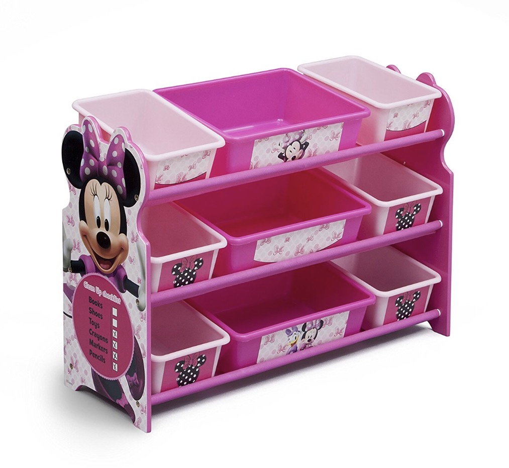 ชั้นเก็บของเด็กแบบกล่องพลาสติก 9 ช่อง หรูหรา ขนาดใหญ่ ลายมินนี่เม้าส์ ลิขสิทธิ์แท้จากอเมริกา Delta Children Disney Minnie Mouse Deluxe 9 Bin Organizer