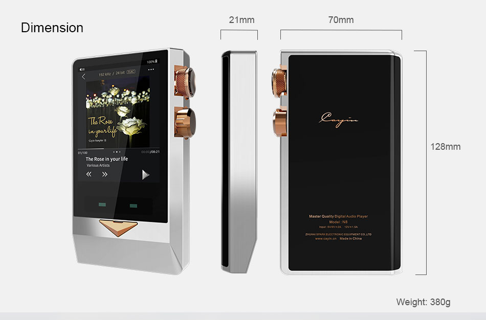 ขาย Cayin N8 DAP พกพาชิป DAC AK4497EQ x2 รองรับ Bluetooth , Native DSD256 ประกันศูนย์ไทย
