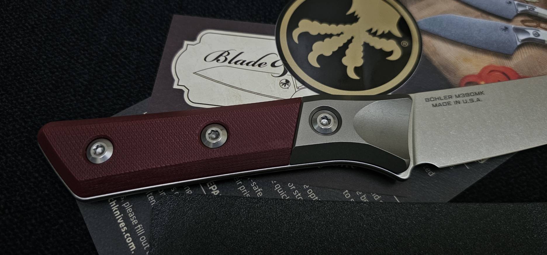 MICROTECH 3100B-10MR 6.125" BONING KNIFE STONEWASH STANDARD TITANIUM BOLSTER MERLOT G-10